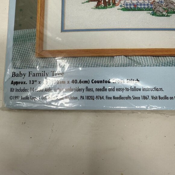 Bucilla Baby Family Tree Counted Cross Stitch Kit 41499  13" x 16" Aida Floss - Picture 3 of 4